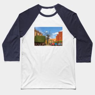 Mexico. Querétaro. Street with Statue. Baseball T-Shirt